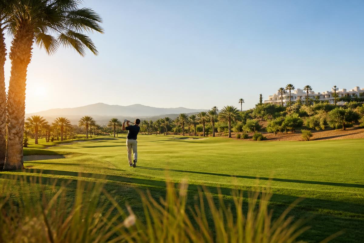 Golfer op een groene baan in de Costa Blanca Zuid